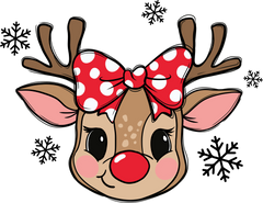 Christmas Girl Reindeer - Christmas Ready to Press DTF Transfer
