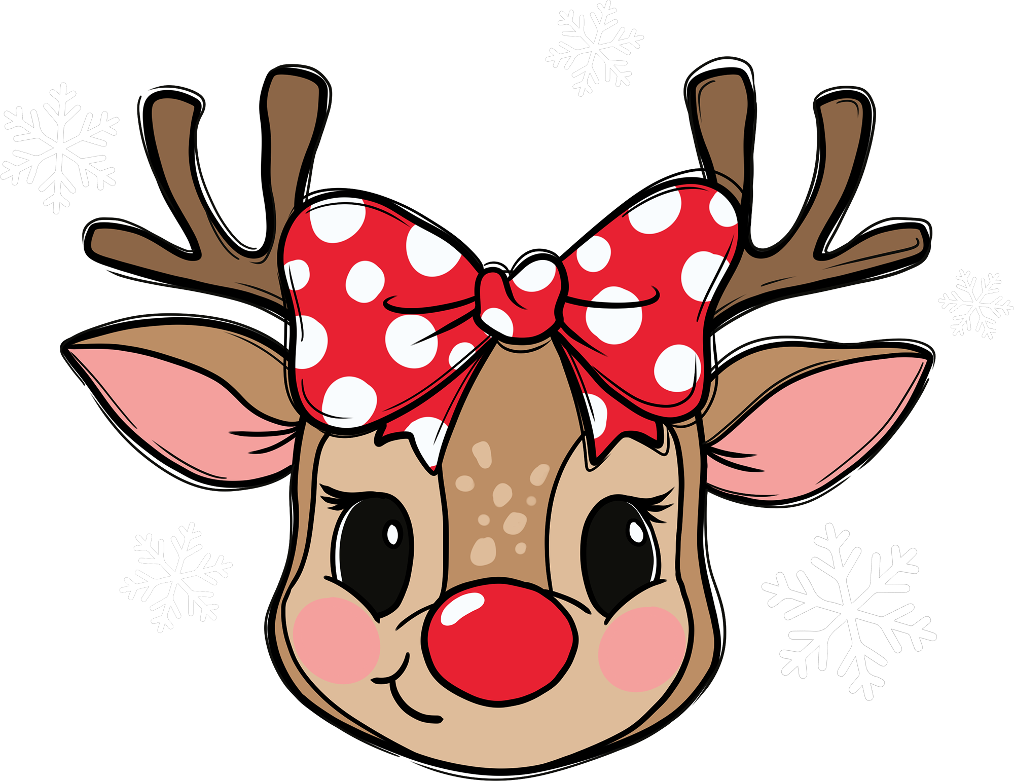 Christmas Girl Reindeer - Christmas Ready to Press DTF Transfer