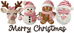 Faux Yarn Crochet Merry Christmas - Christmas Ready to Press DTF Transfer