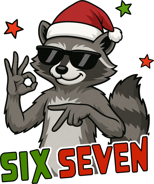 Raccoon Six Seven - Christmas Ready to Press DTF Transfer