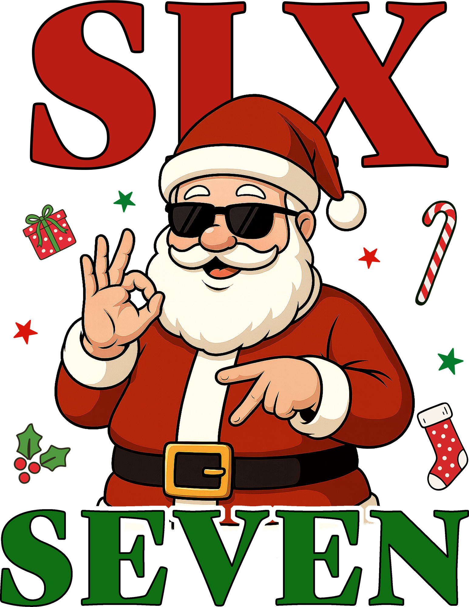 Six Seven Santa - Christmas Ready to Press DTF Transfer