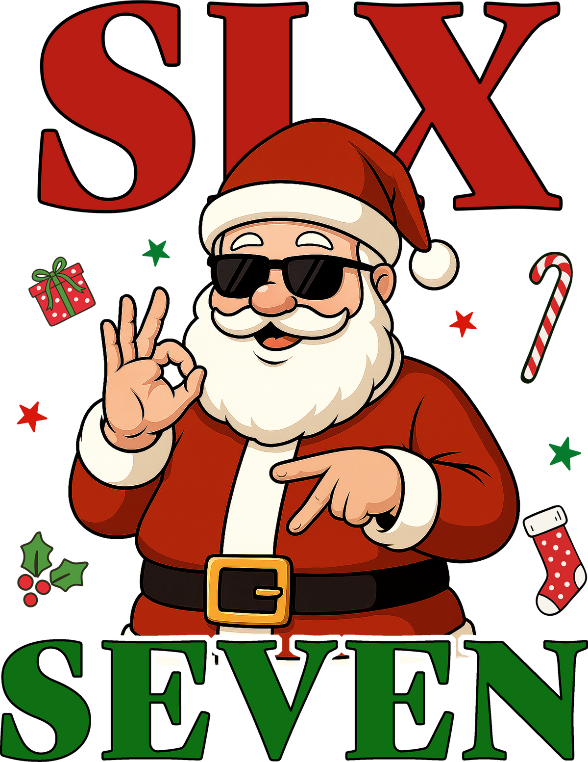 Six Seven Santa - Christmas Ready to Press DTF Transfer