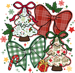 Christmas Tree And Bow - Christmas Ready to Press DTF Transfer