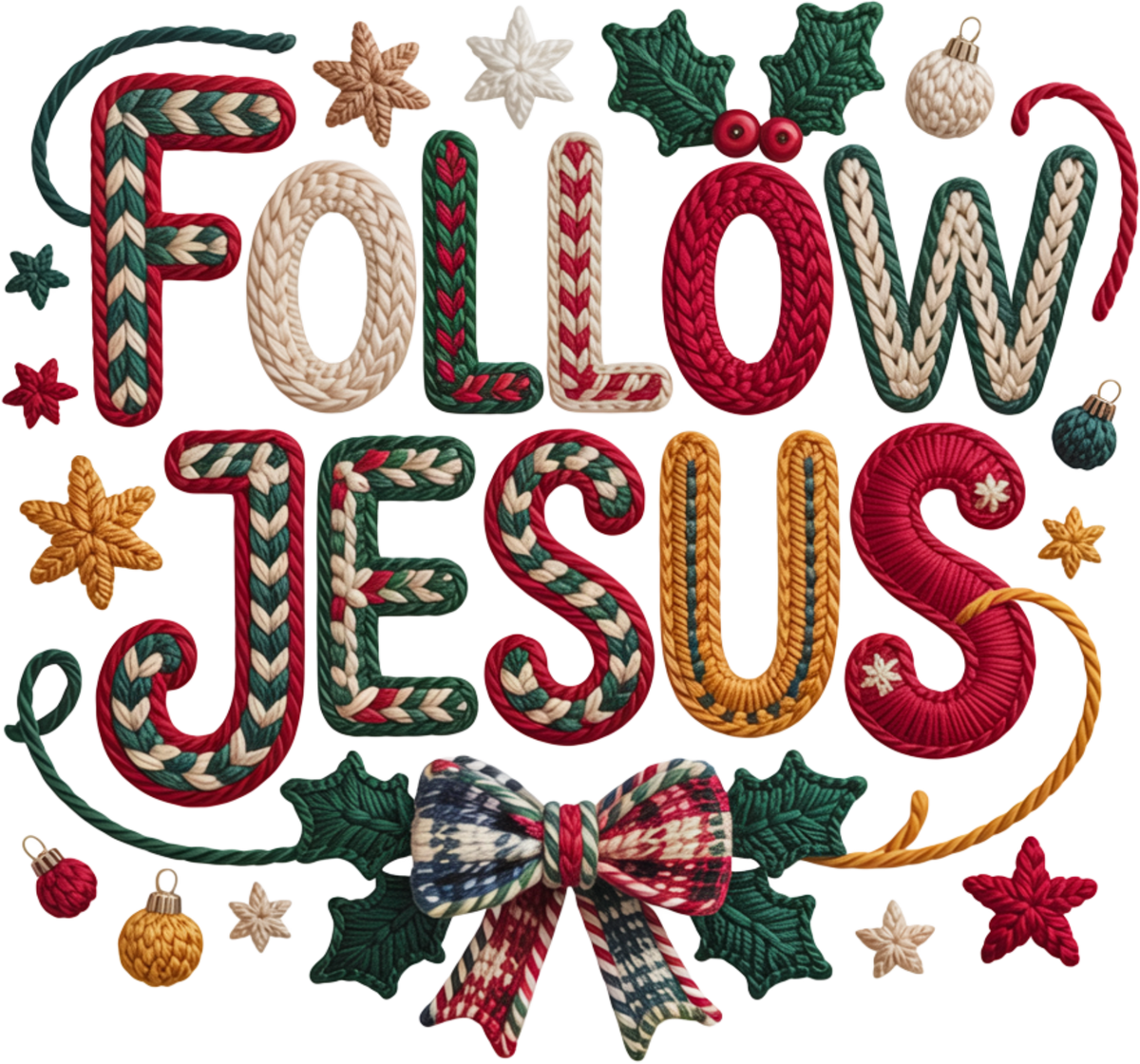 Christmas Follow Jesus - Christmas Ready to Press DTF Transfer
