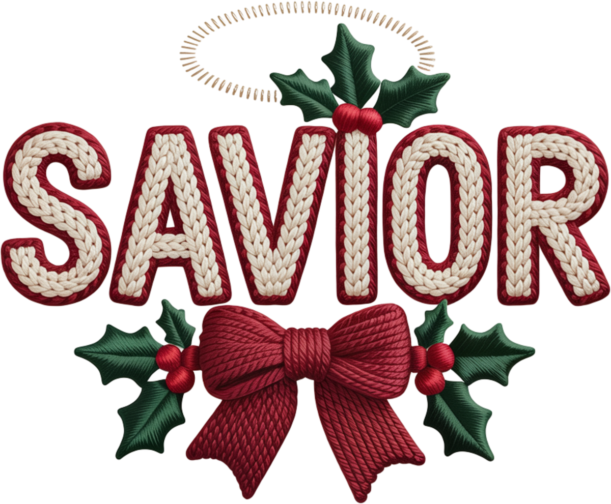 Faux Yarn Crochet Savior - Christmas Ready to Press DTF Transfer