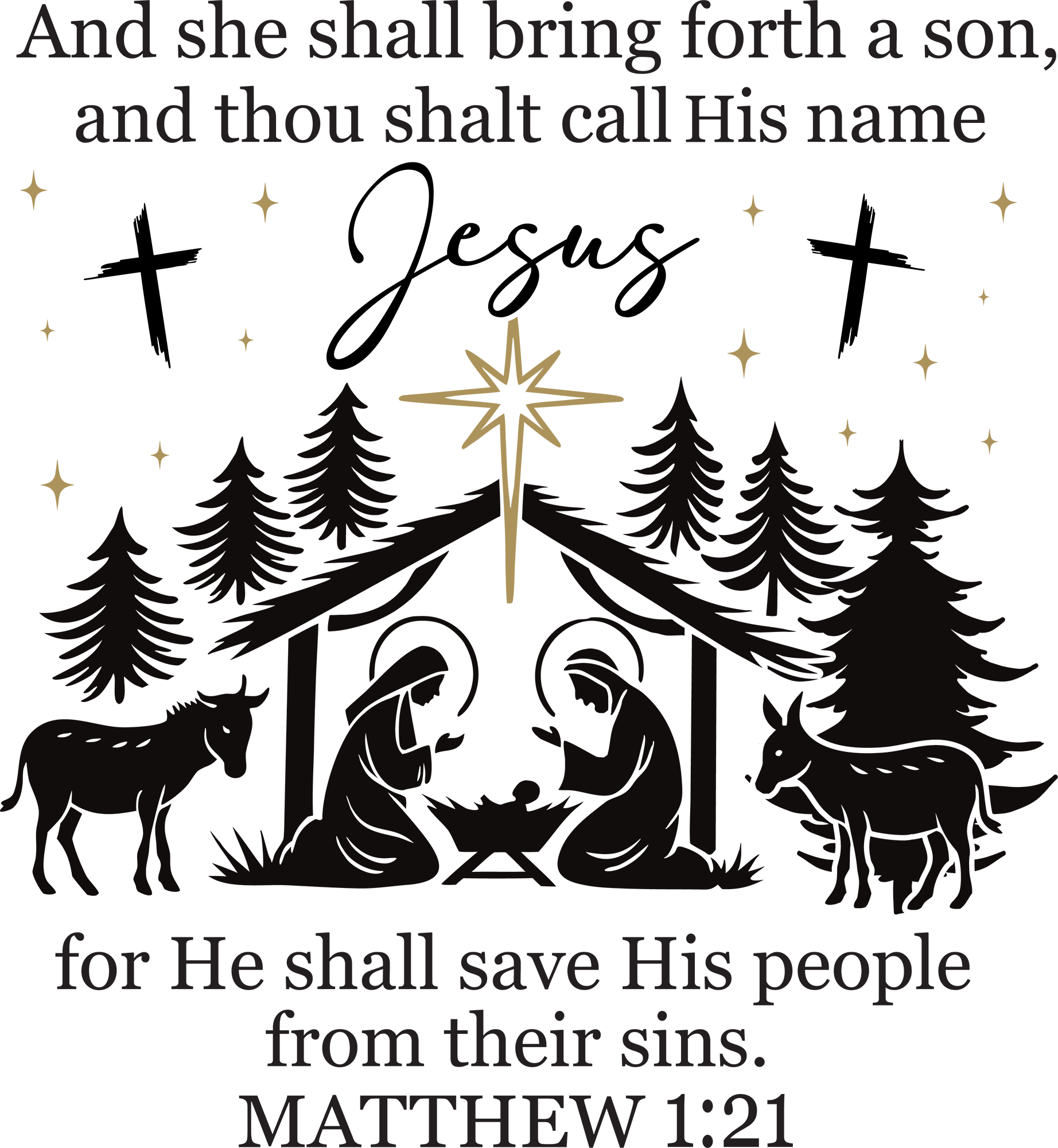 Christmas Jesus - Christmas Ready to Press DTF Transfer