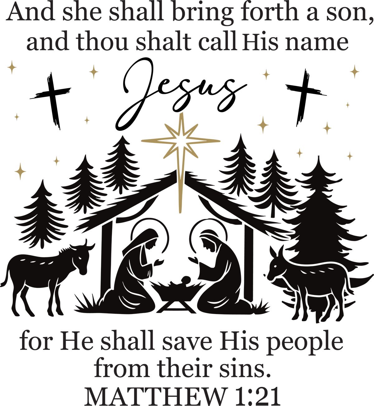 Christmas Jesus - Christmas Ready to Press DTF Transfer