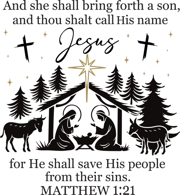 Christmas Jesus - Christmas Ready to Press DTF Transfer