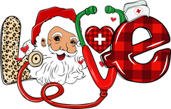 Christmas Santa Love Nurse - Christmas Ready to Press DTF Transfer