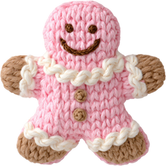 Faux Yarn Crochet Gingerbread Man - Christmas Ready to Press DTF Transfer