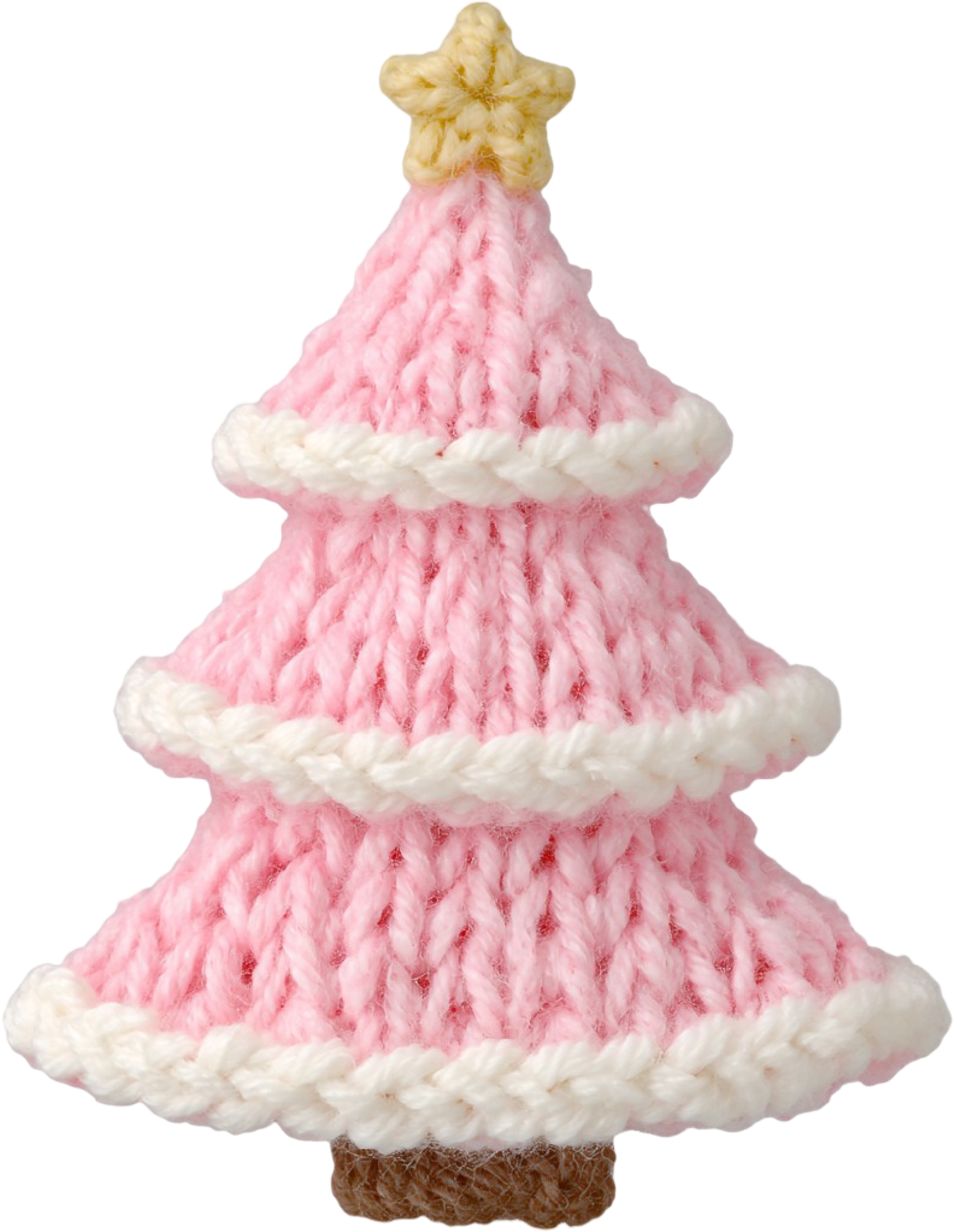 Faux Yarn Crochet Pink Christmas Tree - Christmas Ready to Press DTF Transfer