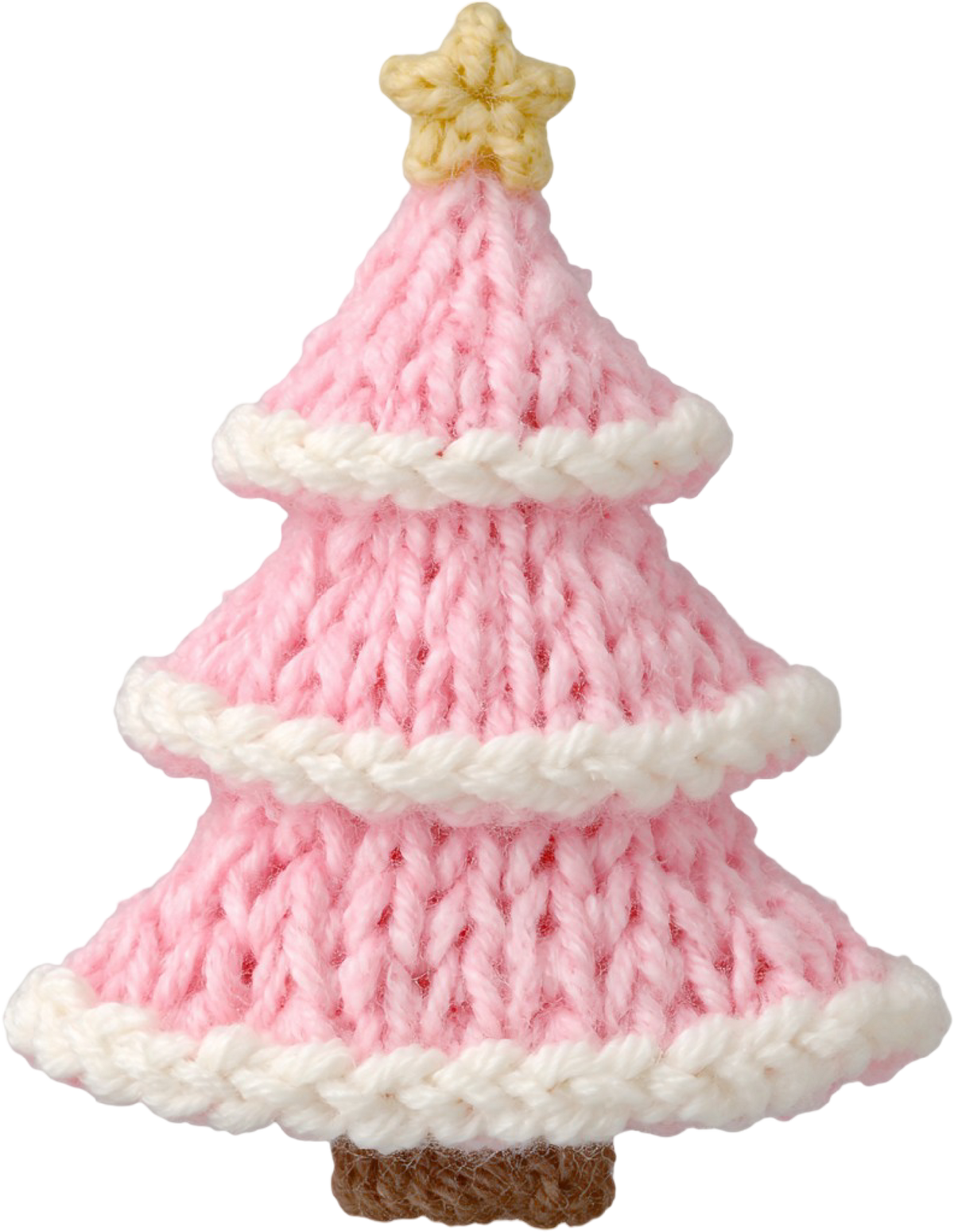Faux Yarn Crochet Pink Christmas Tree - Christmas Ready to Press DTF Transfer