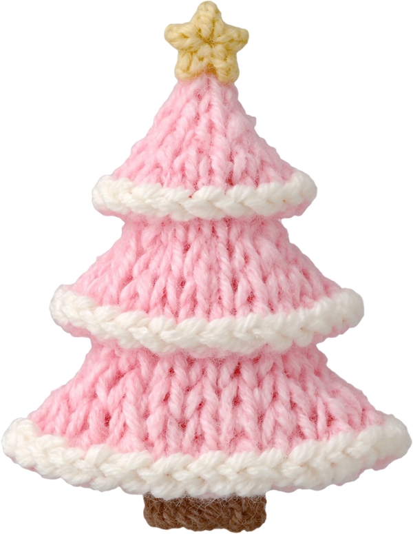 Faux Yarn Crochet Pink Christmas Tree - Christmas Ready to Press DTF Transfer