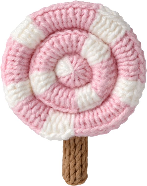 Faux Yarn Crochet Pink Candy - Christmas Ready to Press DTF Transfer