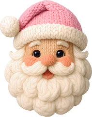 Faux Yarn Crochet Pink Santa - Christmas Ready to Press DTF Transfer