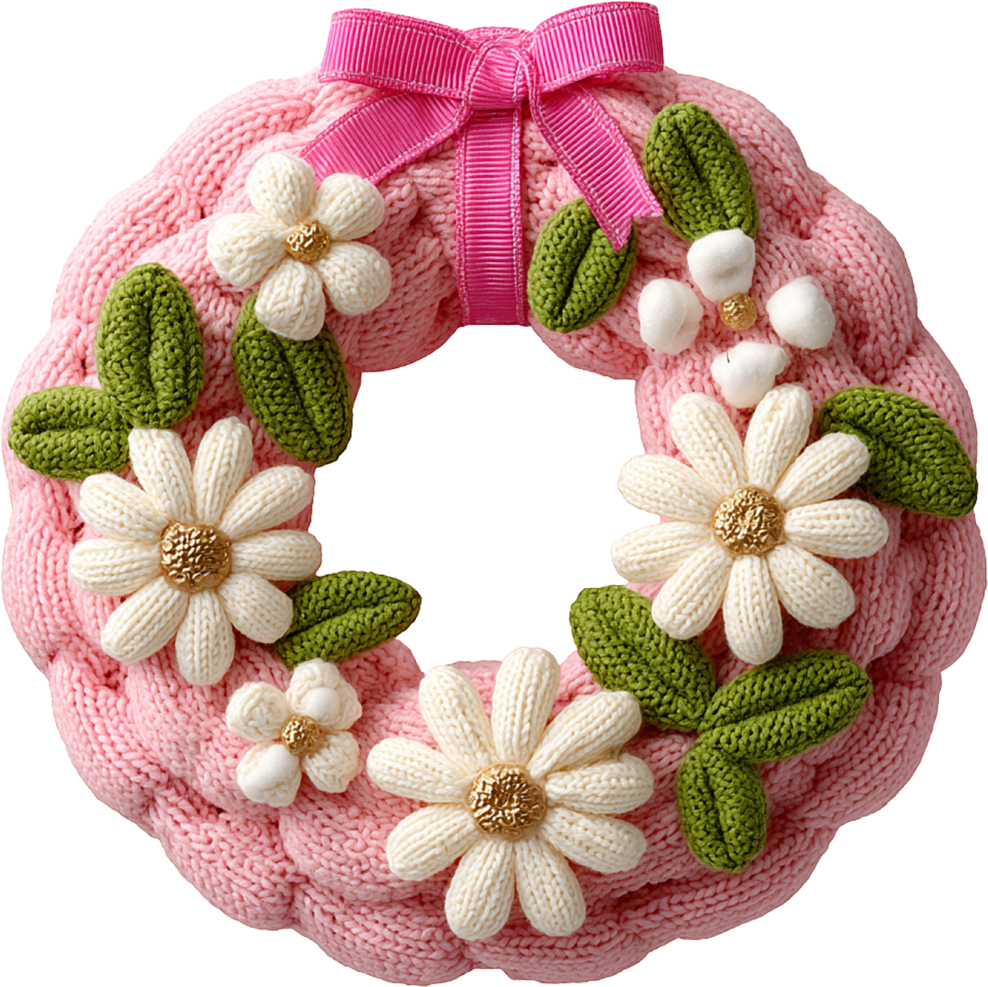 Faux Yarn Crochet Pink Christmas - Christmas Ready to Press DTF Transfer