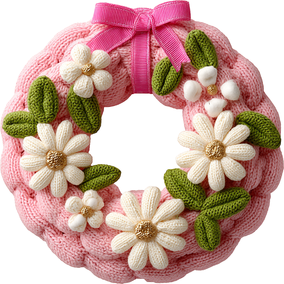 Faux Yarn Crochet Pink Christmas - Christmas Ready to Press DTF Transfer