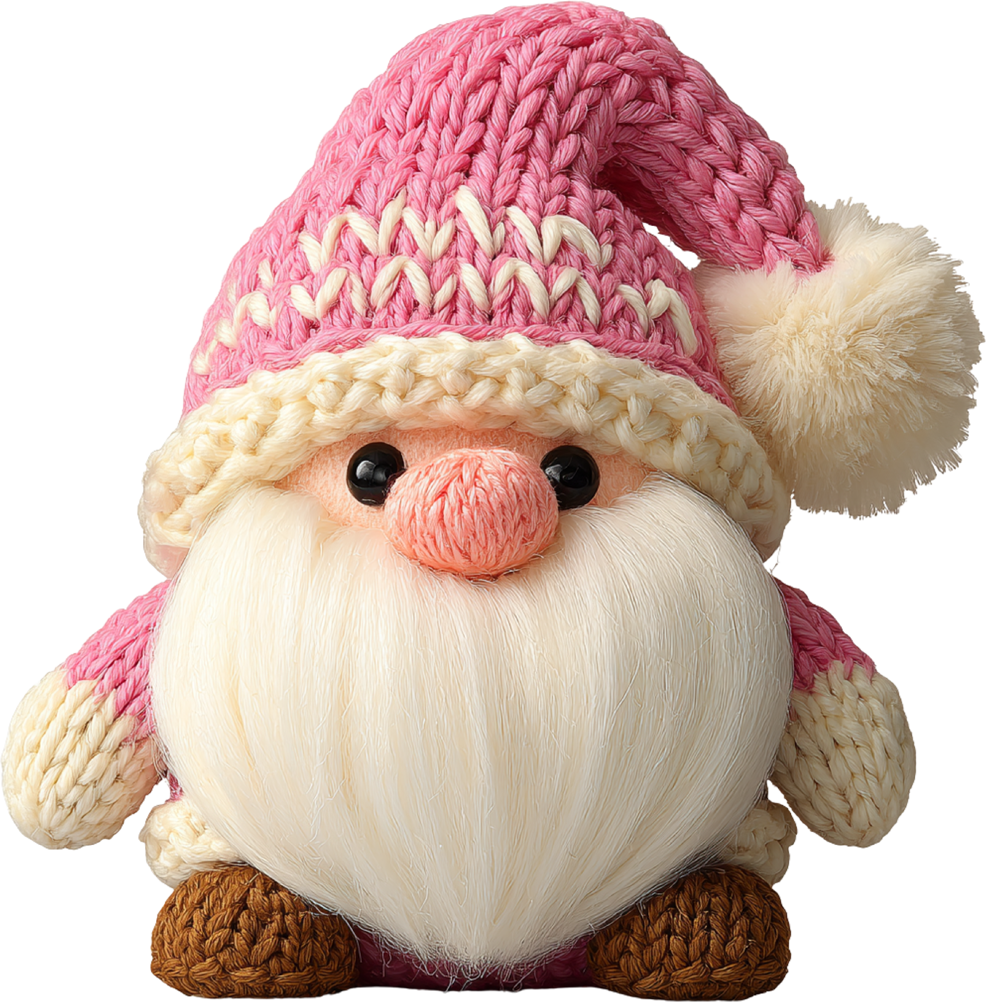 Faux Yarn Crochet Pink Gnomies - Christmas Ready to Press DTF Transfer