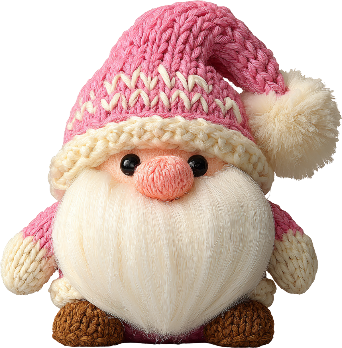 Faux Yarn Crochet Pink Gnomies - Christmas Ready to Press DTF Transfer