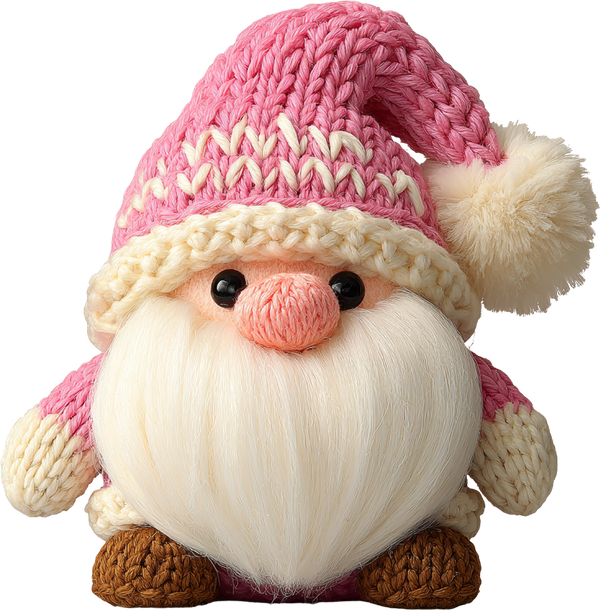 Faux Yarn Crochet Pink Gnomies - Christmas Ready to Press DTF Transfer