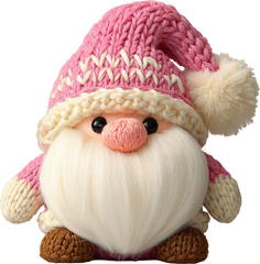 Faux Yarn Crochet Pink Gnomies - Christmas Ready to Press DTF Transfer