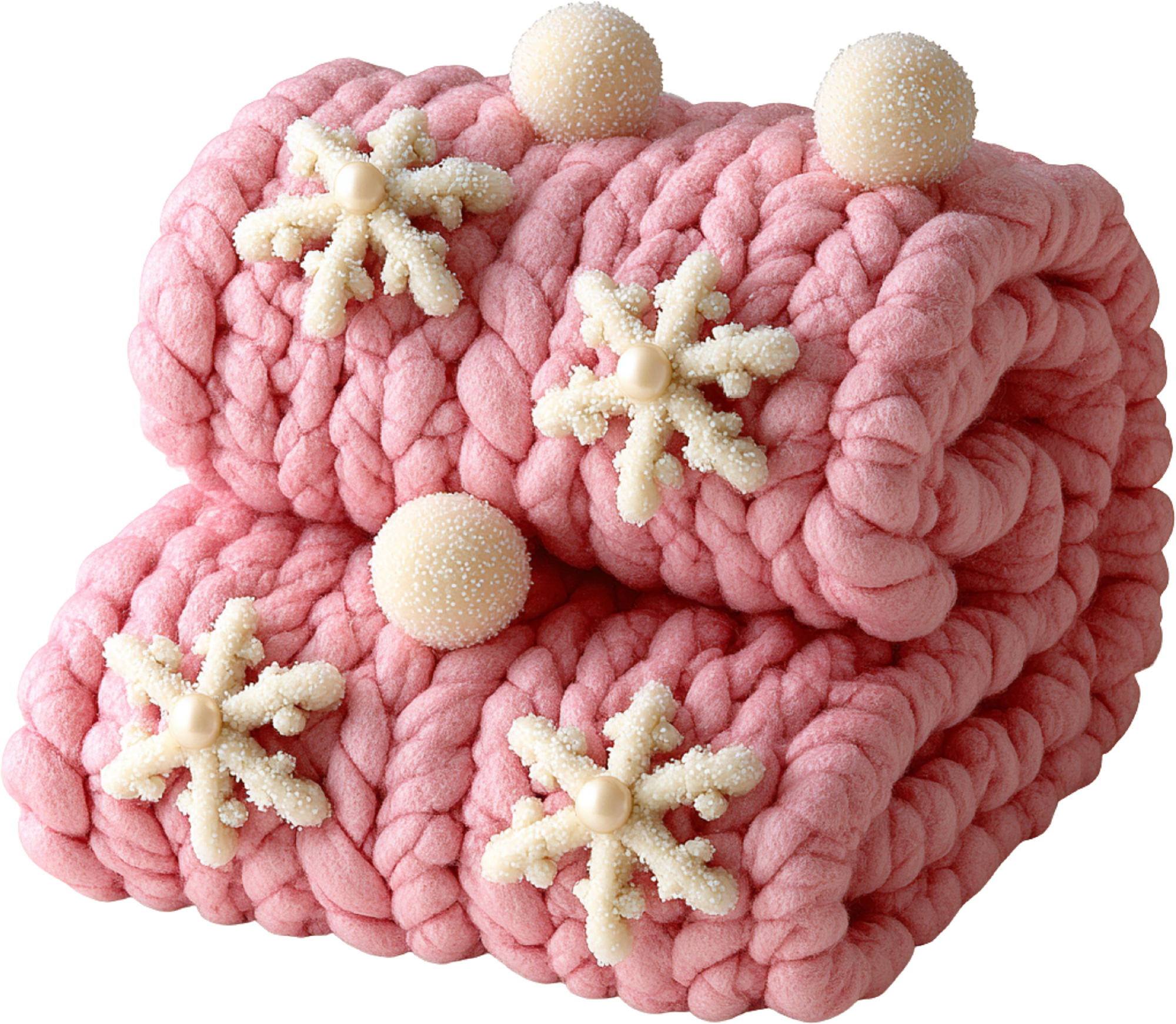 Faux Yarn Crochet Pink Blanket - Christmas Ready to Press DTF Transfer
