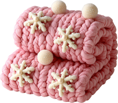 Faux Yarn Crochet Pink Blanket - Christmas Ready to Press DTF Transfer