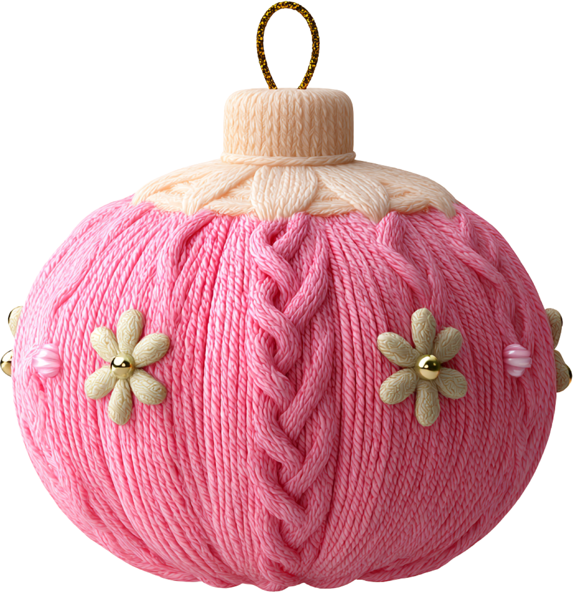 Faux Yarn Crochet Ornament - Christmas Ready to Press DTF Transfer
