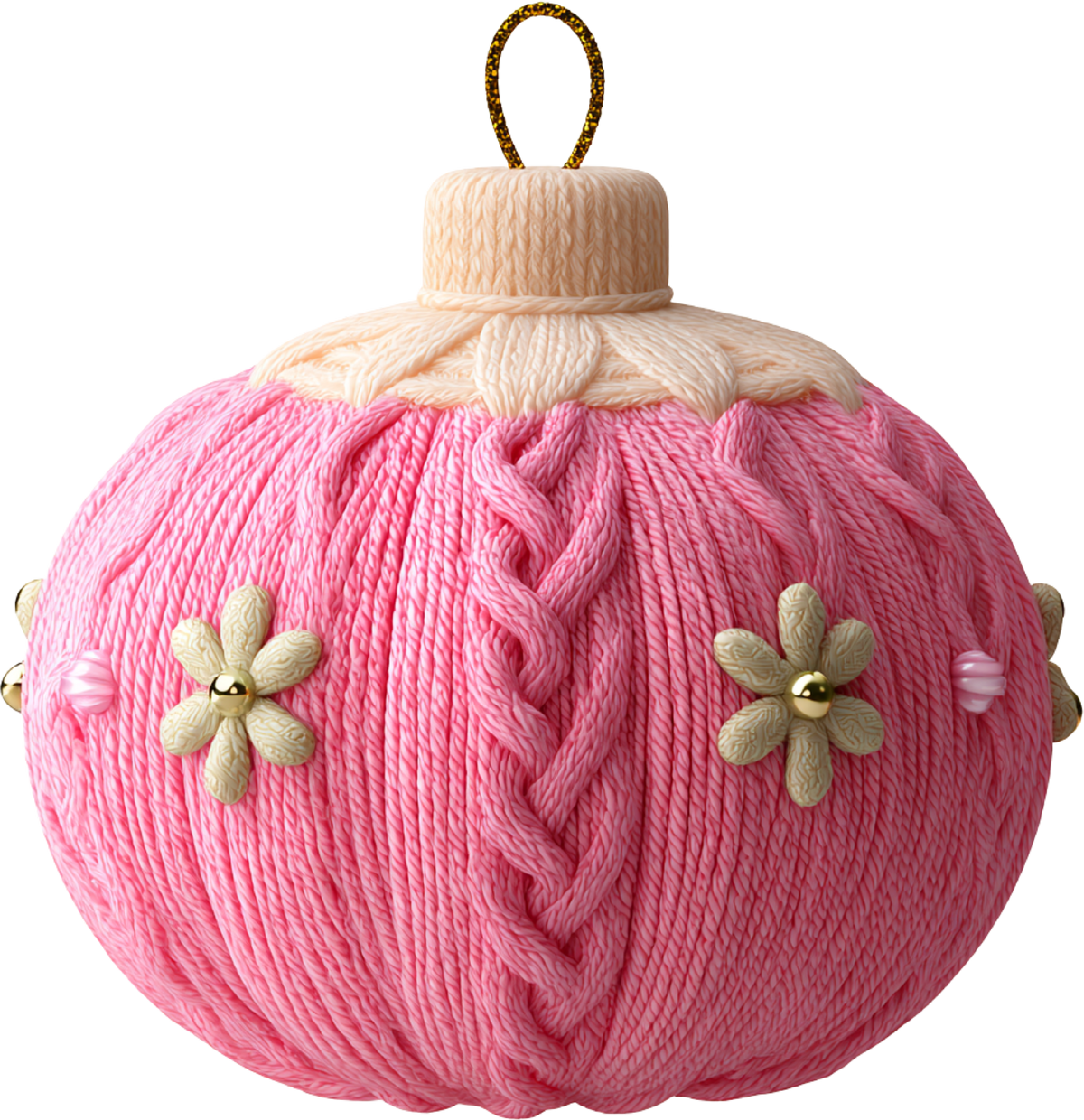 Faux Yarn Crochet Ornament - Christmas Ready to Press DTF Transfer