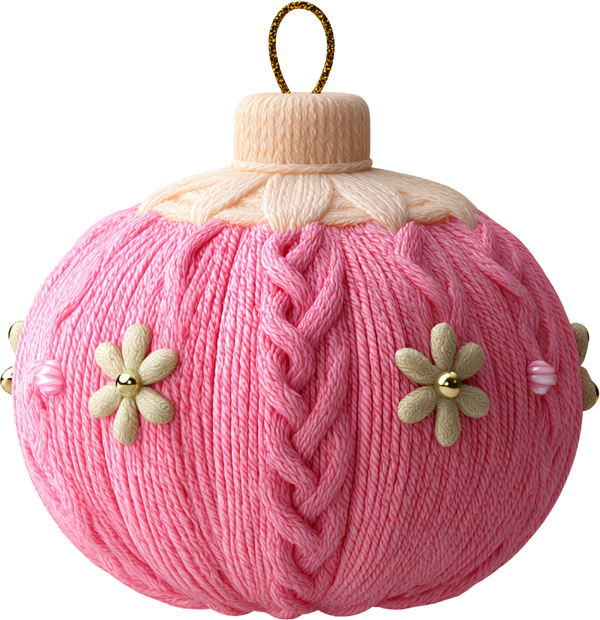 Faux Yarn Crochet Ornament - Christmas Ready to Press DTF Transfer