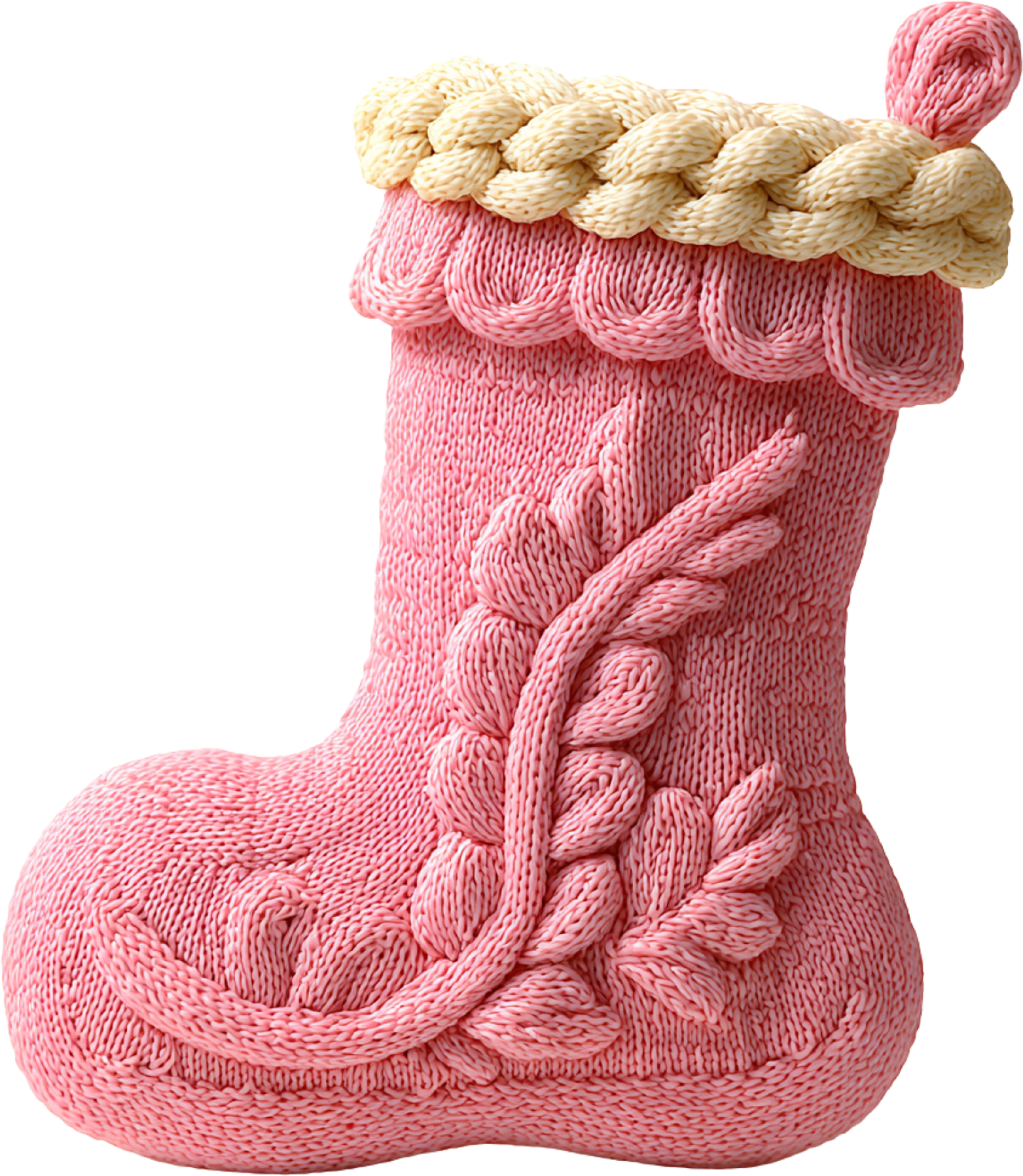 Faux Yarn Crochet Pink Socks - Christmas Ready to Press DTF Transfer