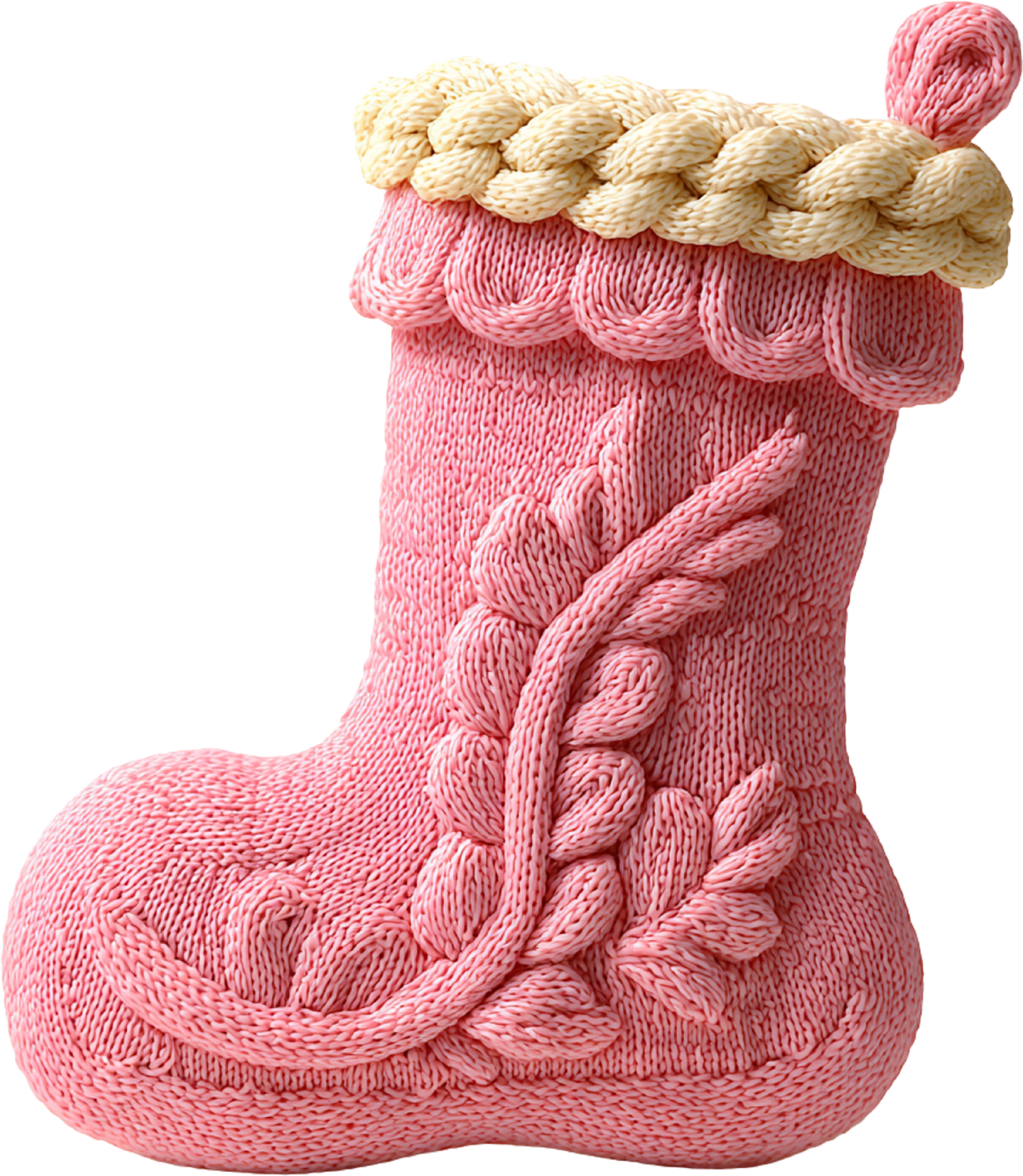 Faux Yarn Crochet Pink Socks - Christmas Ready to Press DTF Transfer