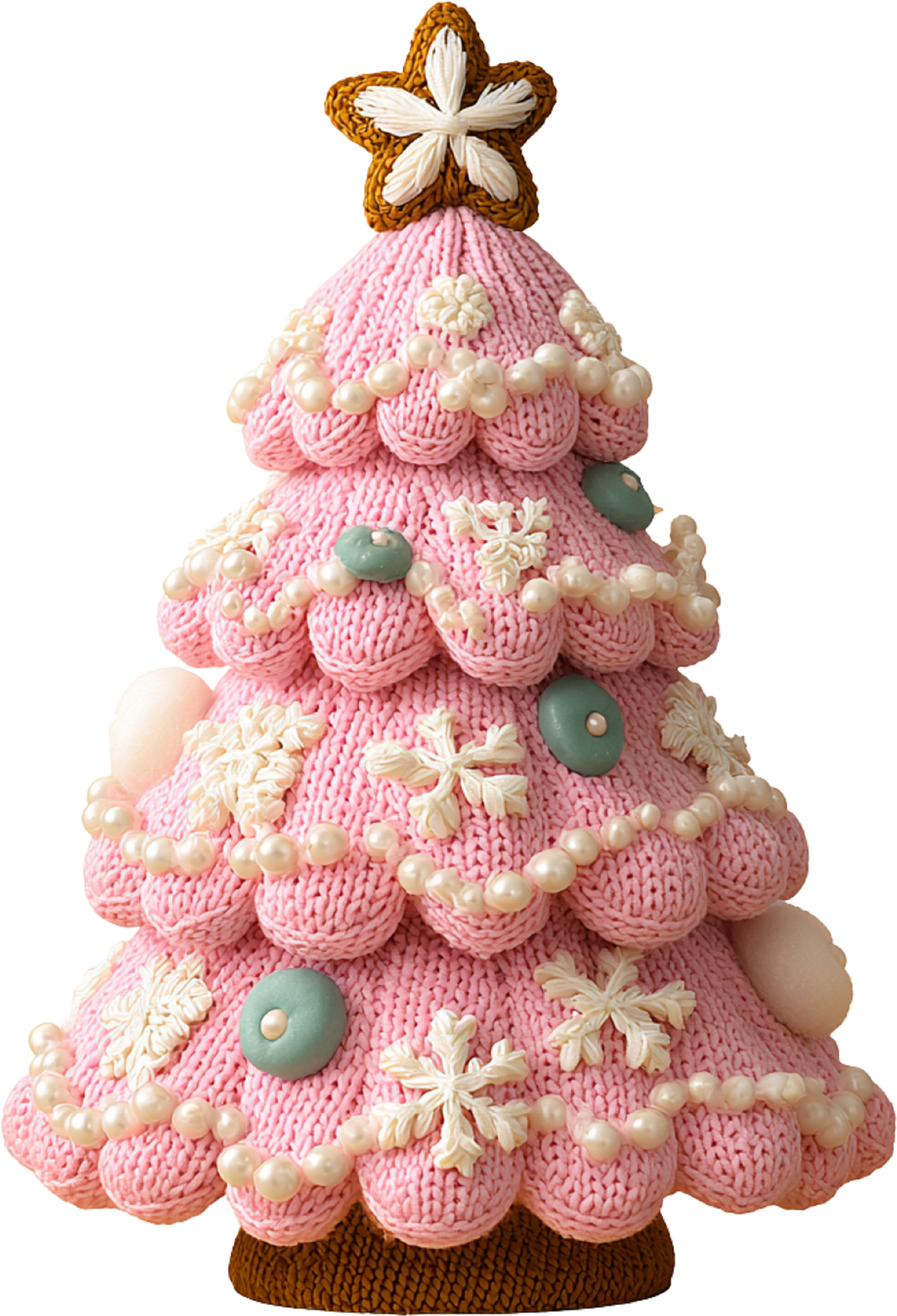 Faux Yarn Crochet Pink Christmas Tree - Christmas Ready to Press DTF Transfer
