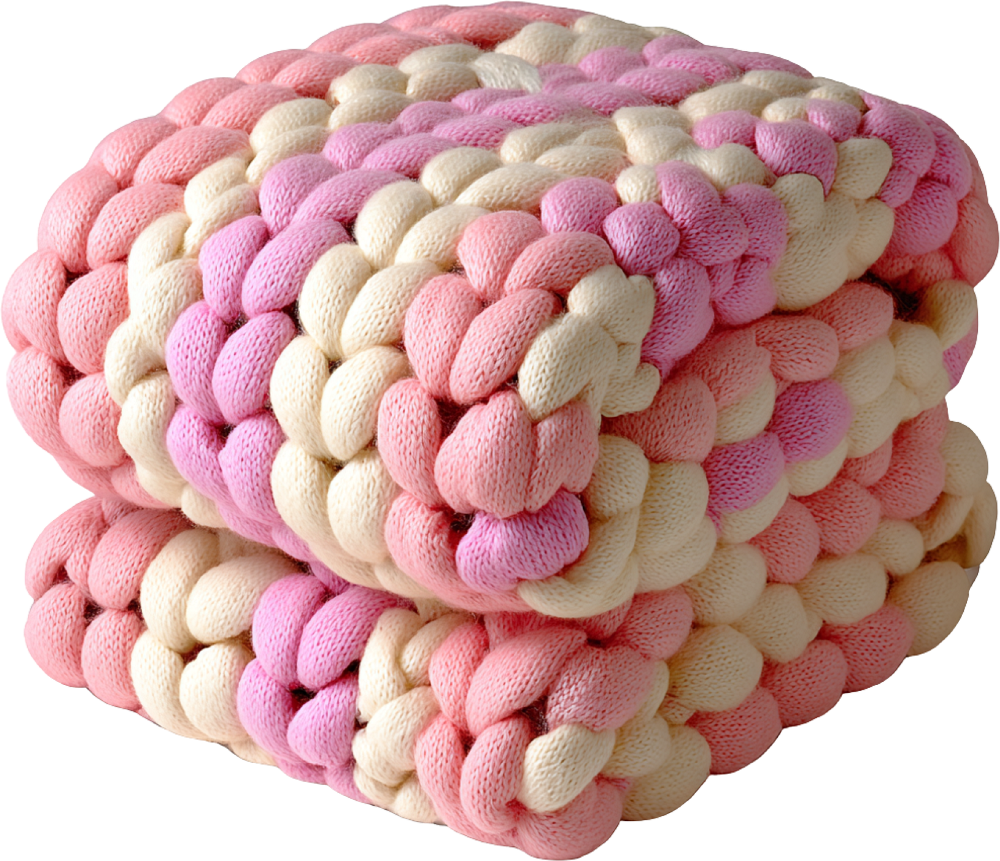 Faux Yarn Crochet Pink Blanket - Christmas Ready to Press DTF Transfer