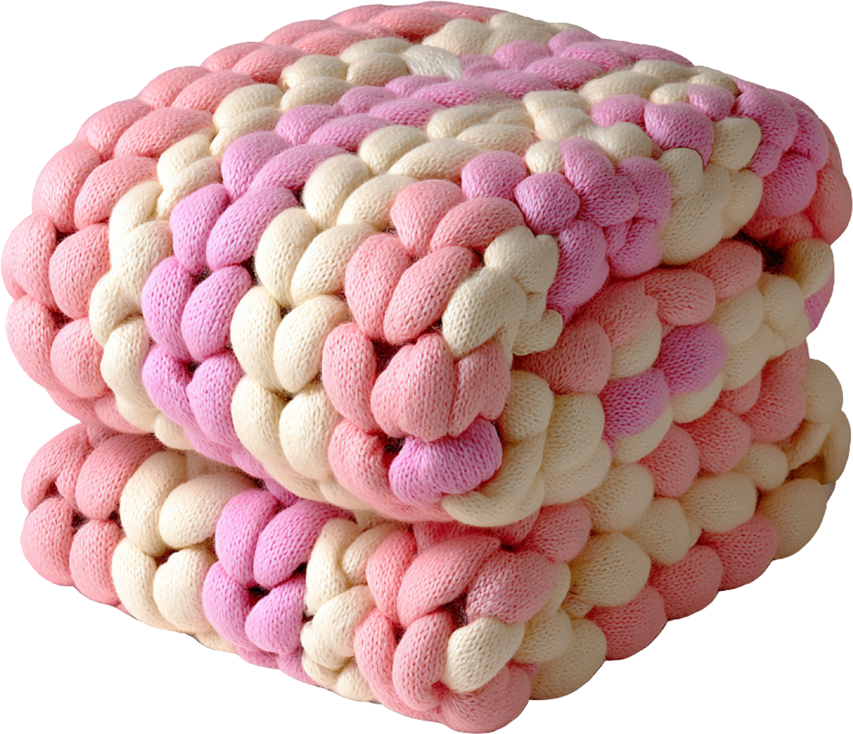 Faux Yarn Crochet Pink Blanket - Christmas Ready to Press DTF Transfer