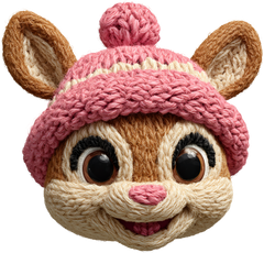 Faux Yarn Crochet Pink Reindeer - Christmas Ready to Press DTF Transfer
