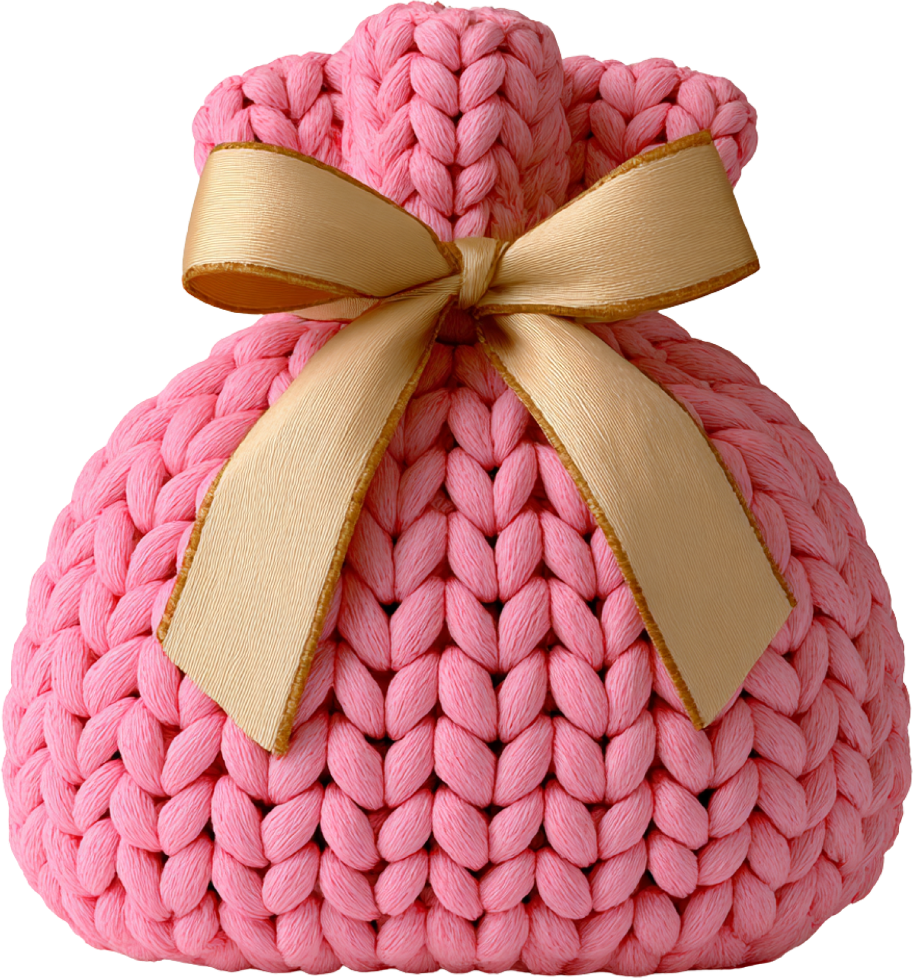 Faux Yarn Crochet Pink Pouch - Christmas Ready to Press DTF Transfer