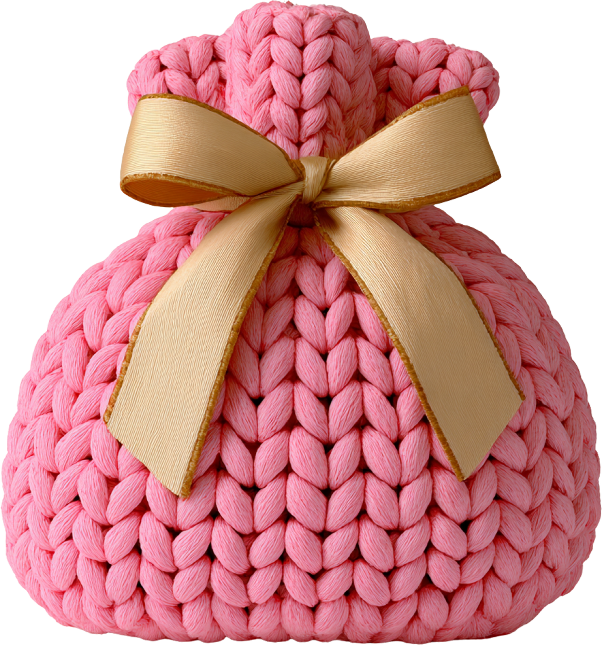 Faux Yarn Crochet Pink Pouch - Christmas Ready to Press DTF Transfer