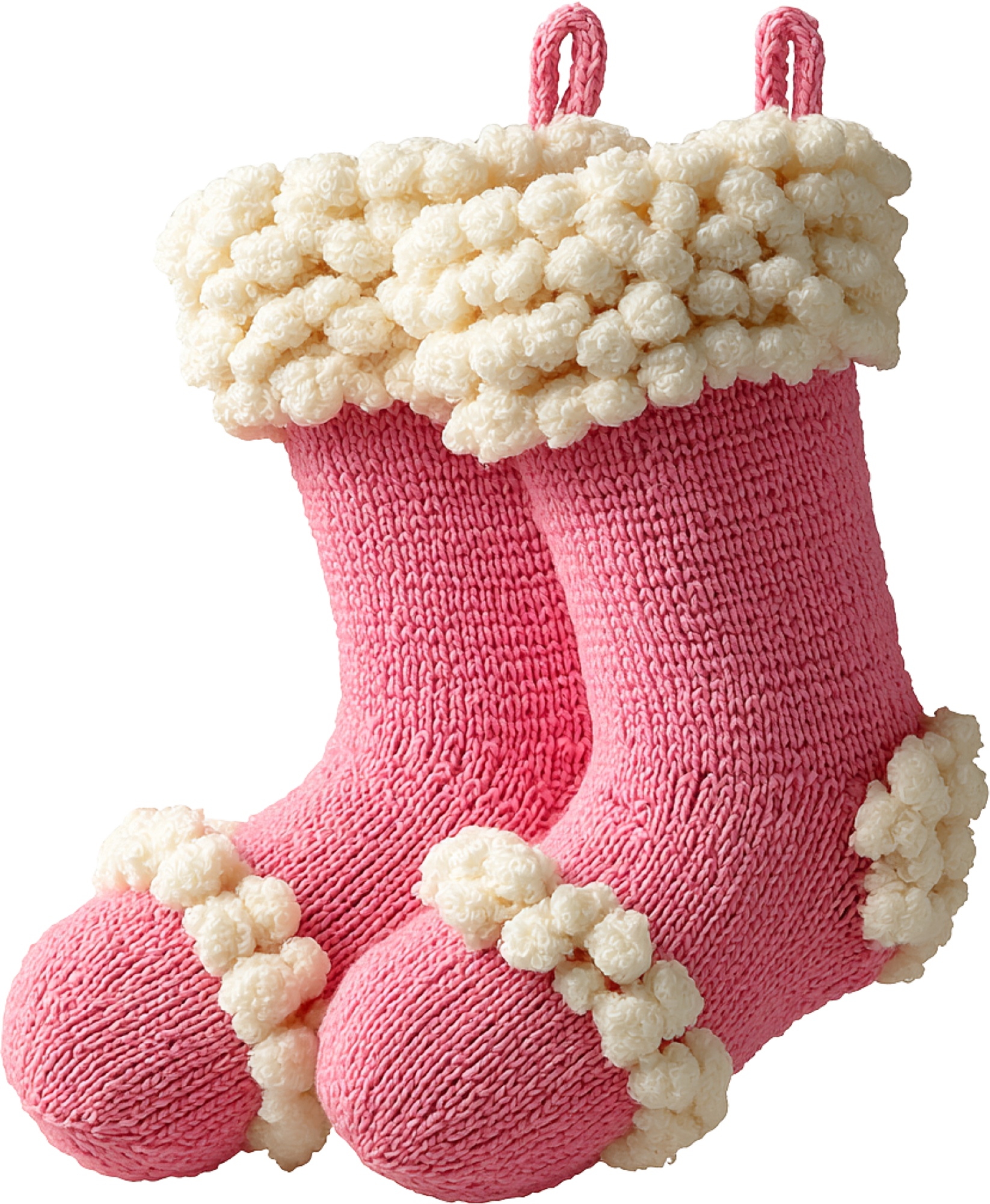 Faux Yarn Crochet Pink Socks - Christmas Ready to Press DTF Transfer