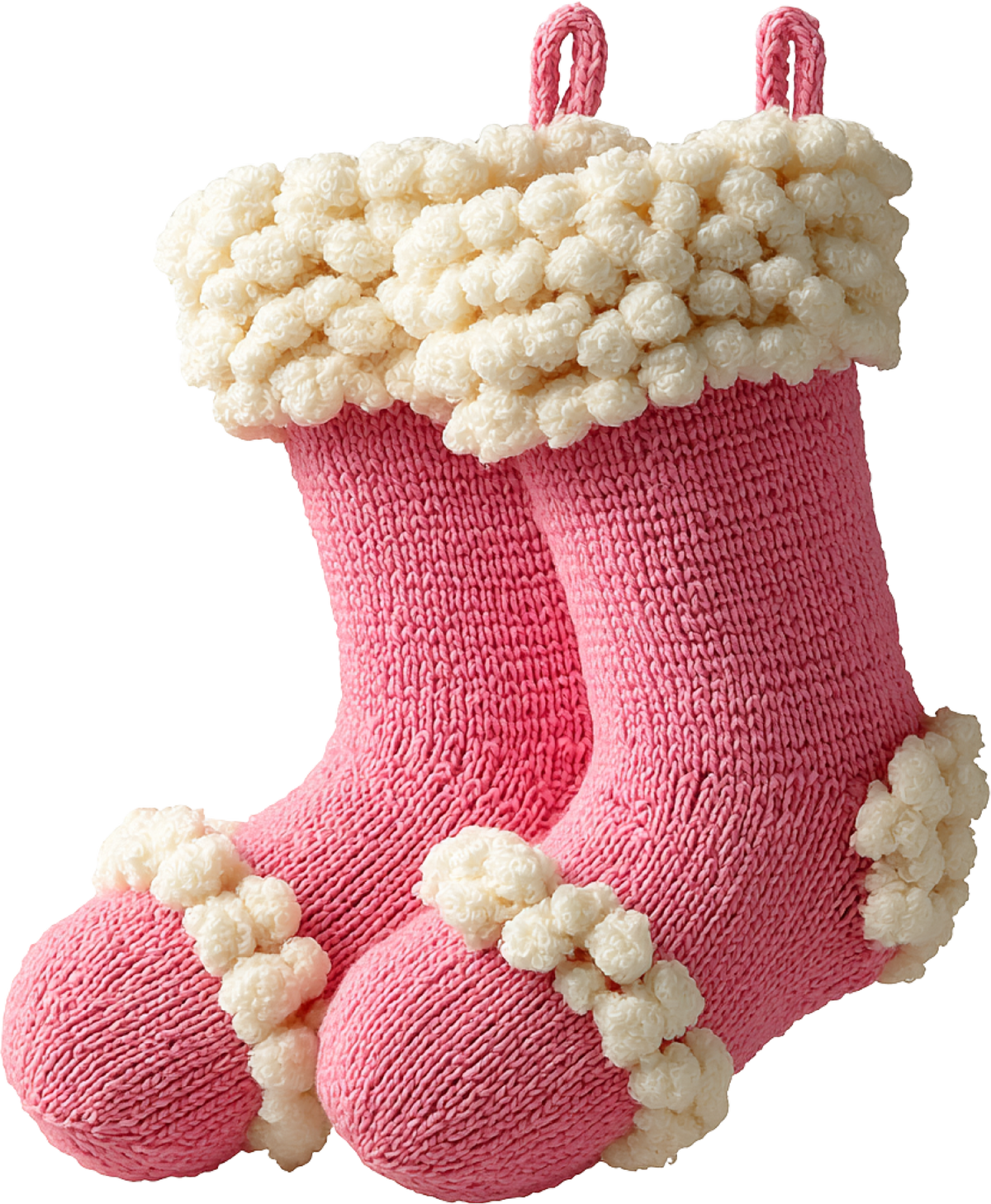 Faux Yarn Crochet Pink Socks - Christmas Ready to Press DTF Transfer