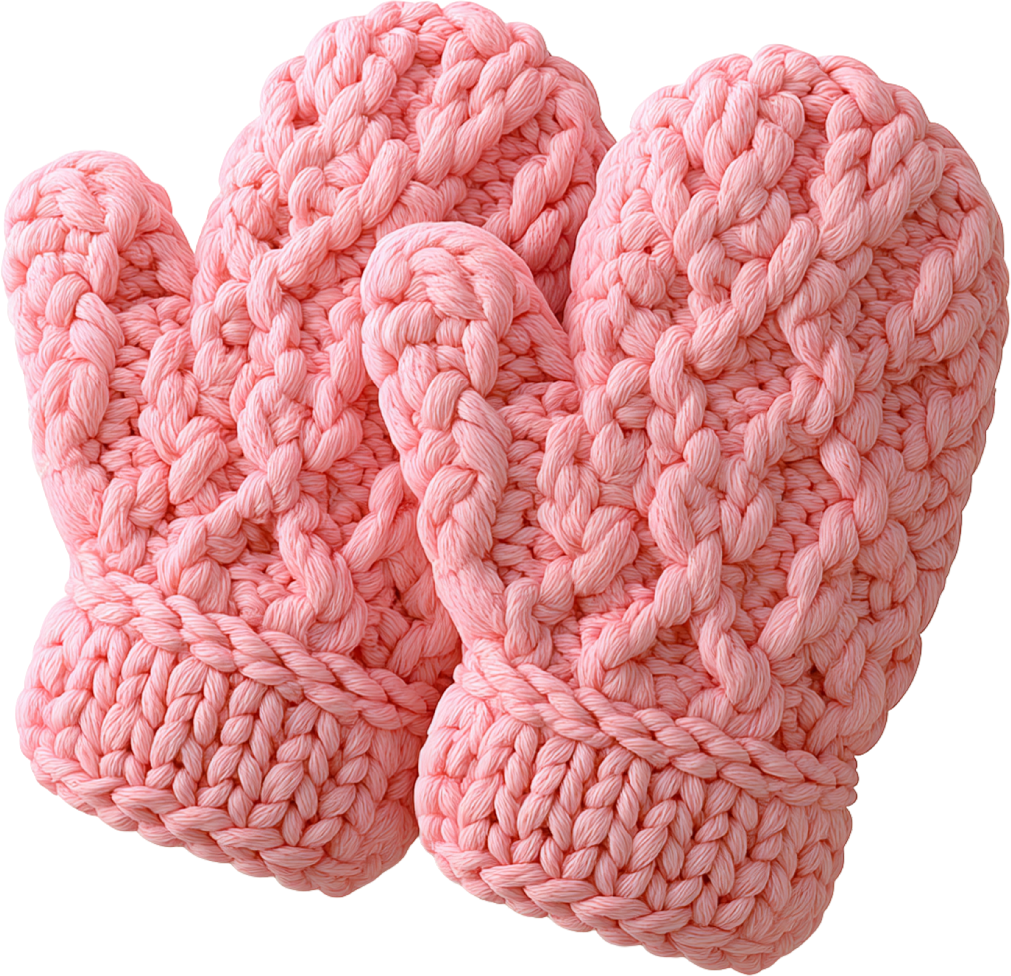 Faux Yarn Crochet Pink Glove - Christmas Ready to Press DTF Transfer