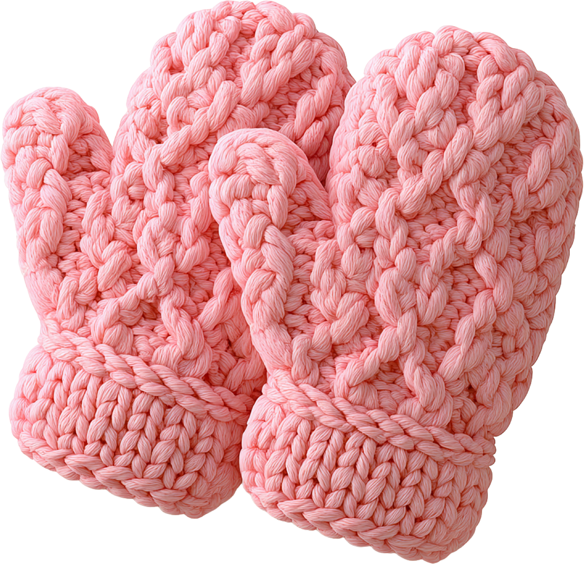 Faux Yarn Crochet Pink Glove - Christmas Ready to Press DTF Transfer