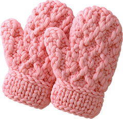 Faux Yarn Crochet Pink Glove - Christmas Ready to Press DTF Transfer