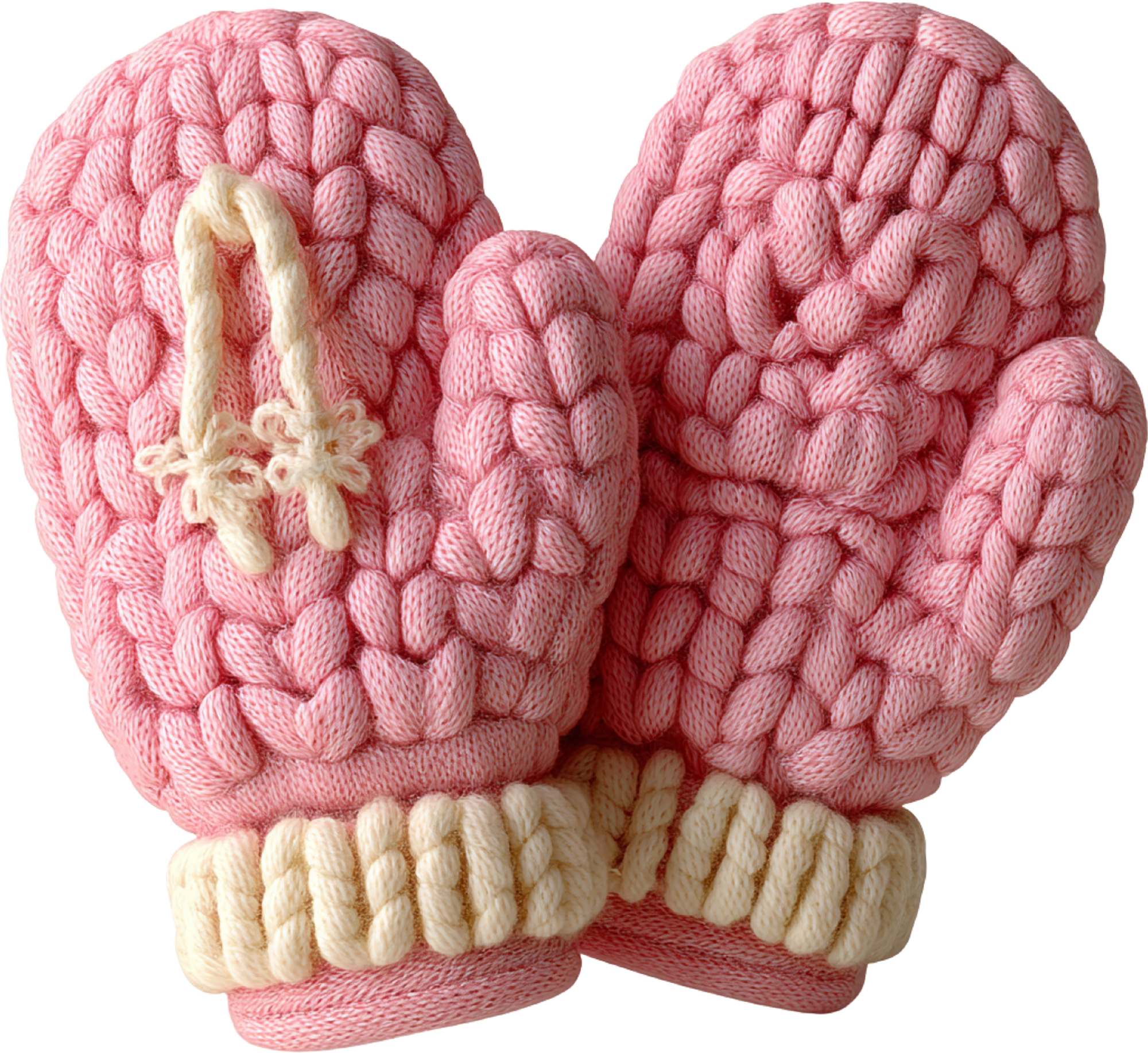 Faux Yarn Crochet Pink Glove - Christmas Ready to Press DTF Transfer
