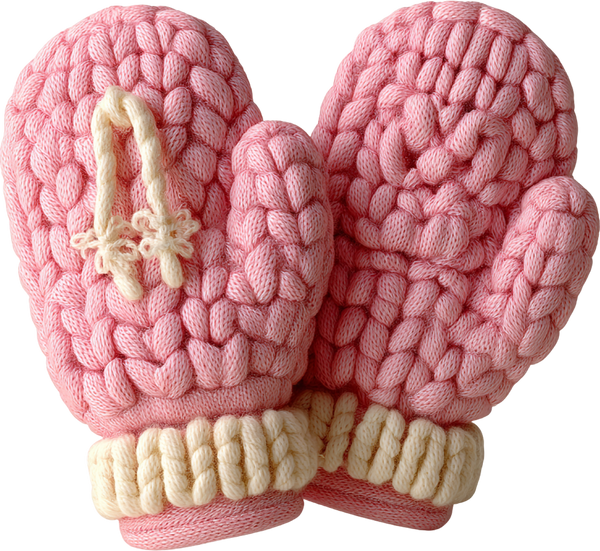 Faux Yarn Crochet Pink Glove - Christmas Ready to Press DTF Transfer
