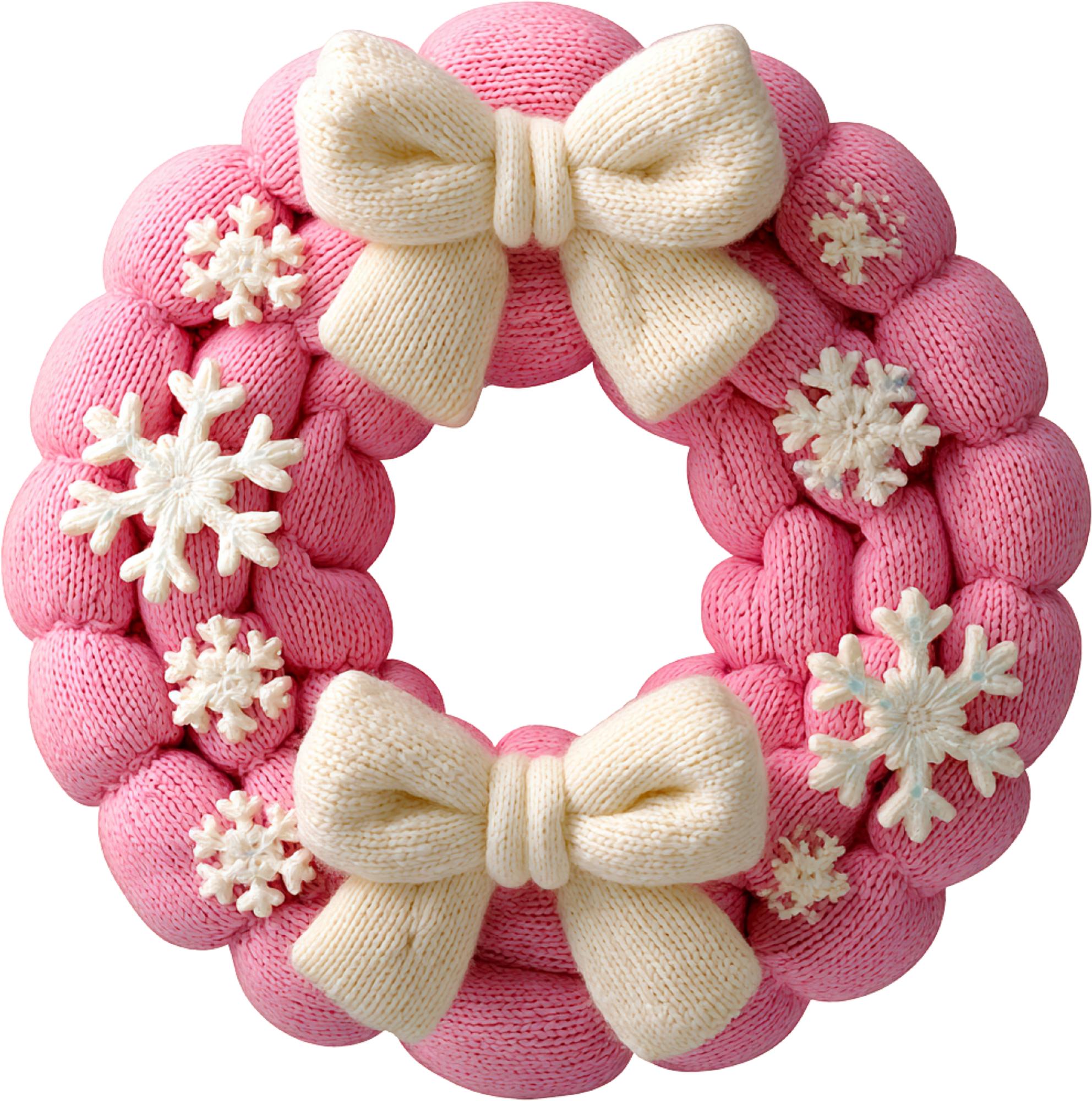 Faux Yarn Crochet Pink Christmas - Christmas Ready to Press DTF Transfer