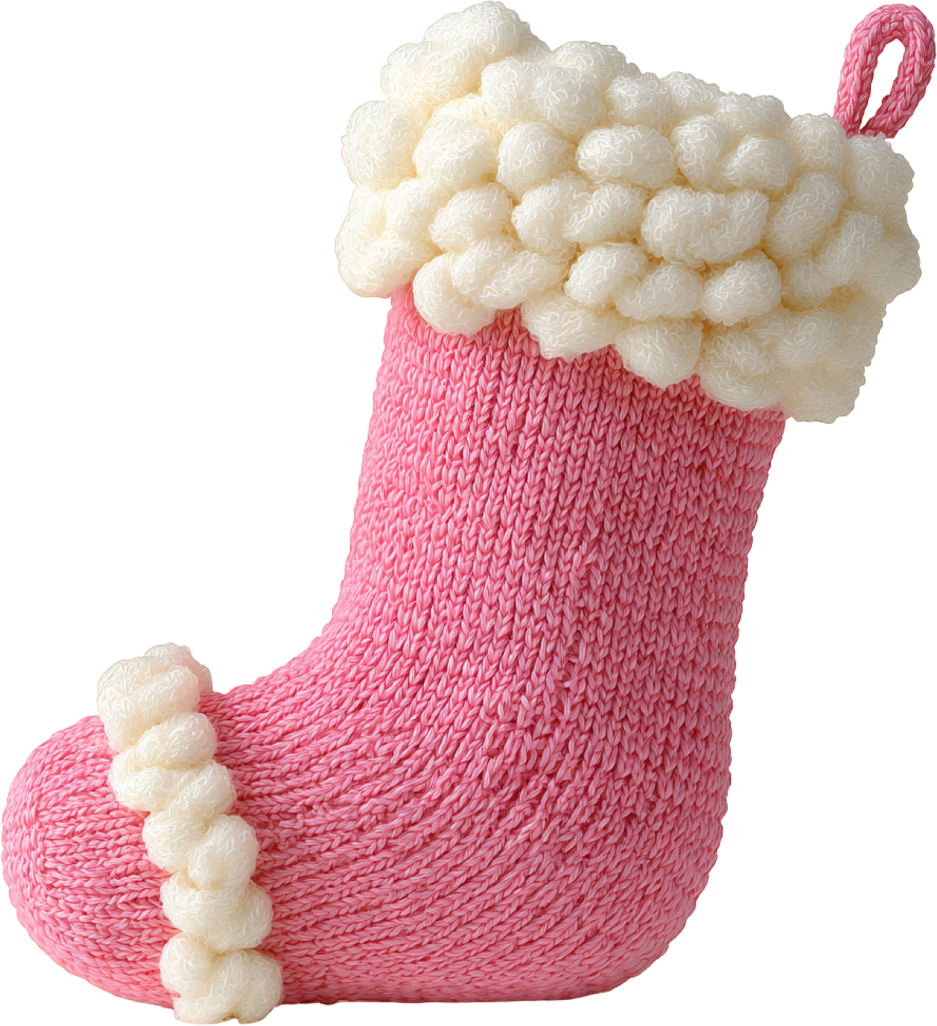 Faux Yarn Crochet Pink Socks - Christmas Ready to Press DTF Transfer