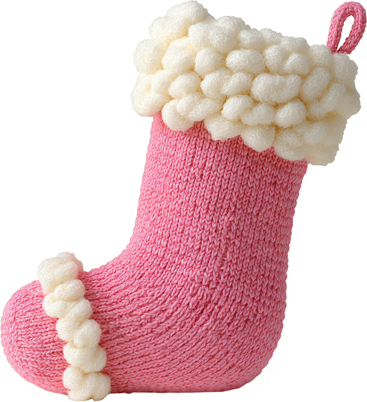 Faux Yarn Crochet Pink Socks - Christmas Ready to Press DTF Transfer