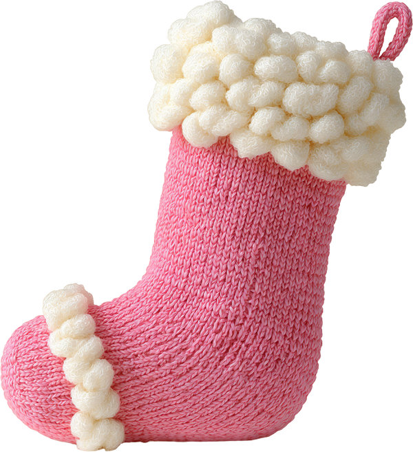 Faux Yarn Crochet Pink Socks - Christmas Ready to Press DTF Transfer