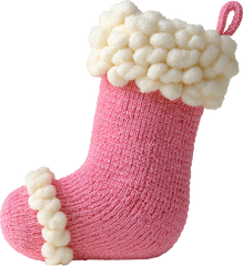 Faux Yarn Crochet Pink Socks - Christmas Ready to Press DTF Transfer
